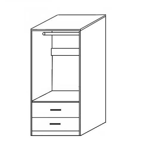 Ντουλάπα SWALLOWTAIL Μαύρο Μοριοσανίδα 80x50x180cm