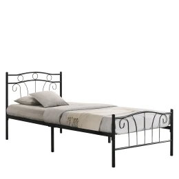 Κρεβάτι Διπλό ARCADIA Μαύρο Μέταλλο 197x153x97cm (Στρώμα 150x200cm)