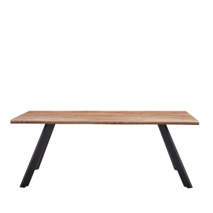 Τραπέζι Τραπεζαρίας AOSA Honey Maple/Μαύρο MDF/Μέταλλο 160x90x76cm