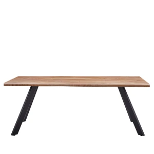 Τραπέζι Τραπεζαρίας AOSA Honey Maple/Μαύρο MDF/Μέταλλο 180x90x76cm