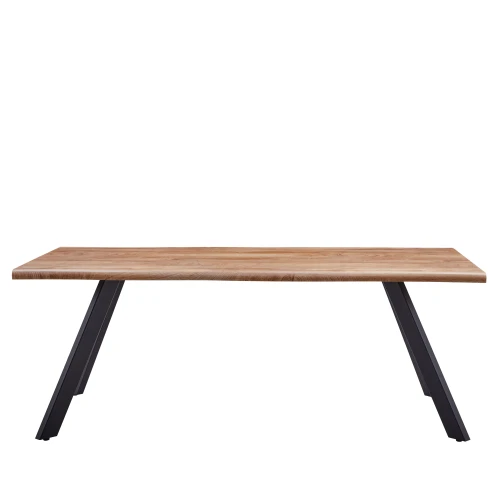 Τραπέζι Τραπεζαρίας AOSA Honey Maple/Μαύρο MDF/Μέταλλο 200x100x76cm