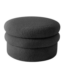 Σκαμπό SPECIOZA Με Αποθηκευτικό Χώρο Μαύρο Ύφασμα Cashmere 60x60x35cm
