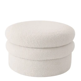 Σκαμπό SPECIOZA Με Αποθηκευτικό Χώρο Λευκό Ύφασμα Cashmere 60x60x35cm