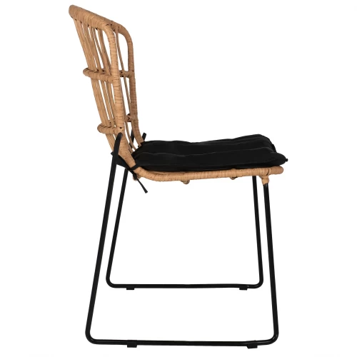 Καρέκλα Κήπου ALFENUS Φυσικό/Μαύρο Rattan/Μέταλλο 50x55x84cm
