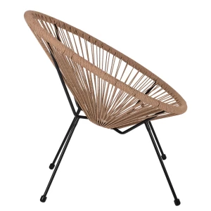 Πολυθρόνα Κήπου APRONIUS Φυσικό/Μαύρο Rattan/Μέταλλο 71x73x77cm