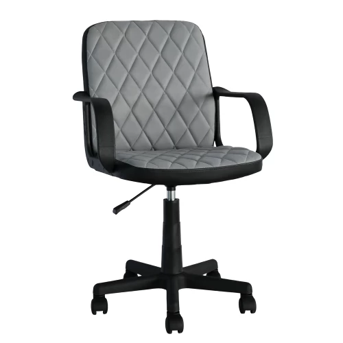 Καρέκλα Γραφείου THIRINA Γκρι/Μαύρο Ύφασμα/PVC 56x57x85-97cm