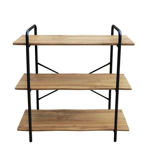 Ραφιέρα AVEIRO Φυσικό/Μαύρο MDF/Μέταλλο 80x34x80cm