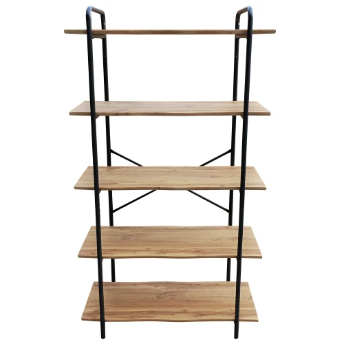Ραφιέρα EVORA Φυσικό/Μαύρο MDF/Μέταλλο 80x34x144cm