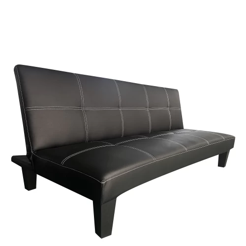 Καναπές Κρεβάτι Τριθέσιος ERYNDOR Μαύρο PU 186x90x82cm