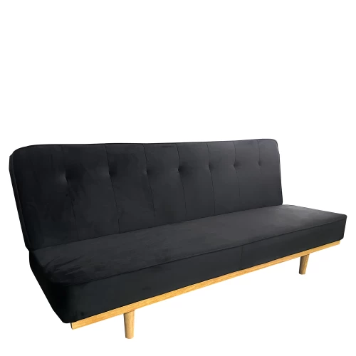 Καναπές Κρεβάτι Τριθέσιος CELESTE Μαύρο Ύφασμα 193x85x88cm