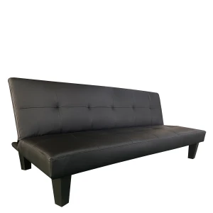 Καναπές Κρεβάτι Τριθέσιος NAHELE Μαύρο PU 179x82.5x78cm