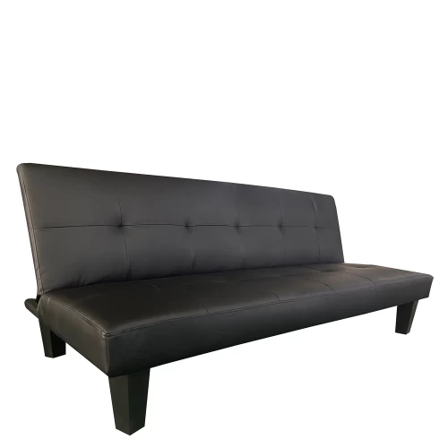 Καναπές Κρεβάτι Τριθέσιος NAHELE Μαύρο PU 179x82.5x78cm