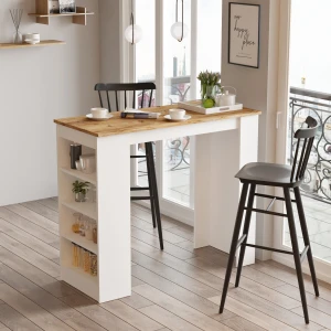 Τραπέζι Bar BROCKLEY Πεύκο/Λευκό Μοριοσανίδα 120x51.6x101.8cm