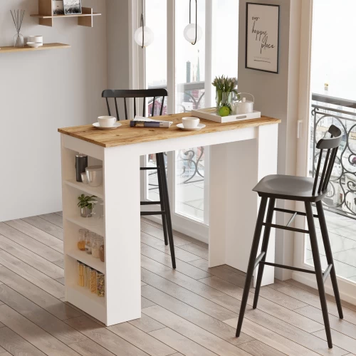 Τραπέζι Bar BROCKLEY Πεύκο/Λευκό Μοριοσανίδα 120x51.6x101.8cm