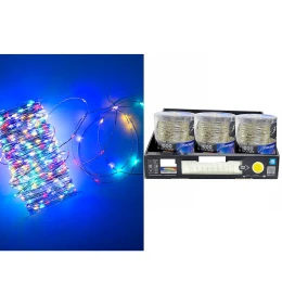 1000 MicroLED Εσωτ. & Εξωτ. Χώρου Με 8 Προγράμματα Και Μετασχηματιστή Πολύχρωμο Φως Διάφανο Καλώδιο Μη Επεκτεινόμενο IP4