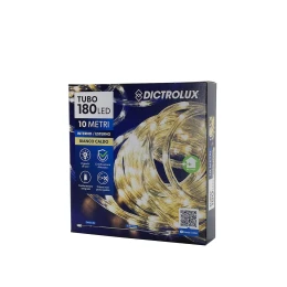 Φωτοσωλήνας 180 LED Εσωτ. &amp; Εξωτ. Χώρου Με 8 Προγράμματα Και Μετασχηματιστή Θερμό Λευκό Φως Μη Επεκτεινόμενο 10+3m