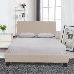 Κρεβάτι AZALEA Γκρι PU 213x131x88cm (Στρώμα 120x200cm)