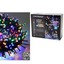 750 LED Εσωτ. &amp; Εξωτ. Χώρου Με 8 Προγράμματα Και Μετασχηματιστή Πολύχρωμο Φως Πράσινο Καλώδιο Μη Επεκτεινόμενο IP44 31V