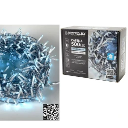 500 LED Εσωτ. & Εξωτ. Χώρου Με 8 Προγράμματα Ψυχρό Λευκό Φως Διάφανο Καλώδιο Μη Επεκτεινόμενο 31V 17m