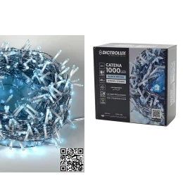 1000 LED Εσωτ. & Εξωτ. Χώρου Με 8 Προγράμματα Ψυχρό Λευκό Φως Διάφανο Καλώδιο Μη Επεκτεινόμενο 31V 22m