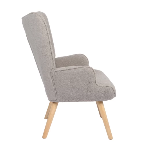 Πολυθρόνα MARION Γκρι Ύφασμα Μπουκλέ/Ξύλο 73x69x96cm