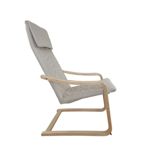 Πολυθρόνα NORDVIK Μπεζ/Φυσικό Ύφασμα/Ξύλο 60x71x105cm