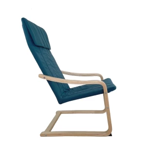 Πολυθρόνα NORDVIK Μπλε/Φυσικό Ύφασμα/Ξύλο 60x71x105cm