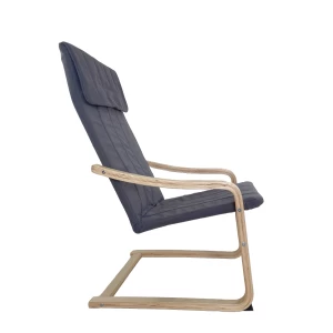 Πολυθρόνα NORDVIK Γκρι/Φυσικό Ύφασμα/Ξύλο 60x71x105cm