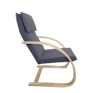 Πολυθρόνα VESNA Γκρι/Φυσικό Ύφασμα/Ξύλο 67x78x92cm