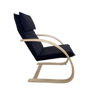 Πολυθρόνα VESNA Μαύρο/Φυσικό Ύφασμα/Ξύλο 67x78x92cm