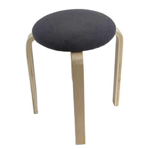 Σκαμπό MILOA Γκρι/Φυσικό Ύφασμα/Ξύλο 42x42x45cm