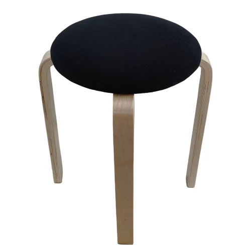 Σκαμπό MILOA Μαύρο/Φυσικό Ύφασμα/Ξύλο 42x42x45cm