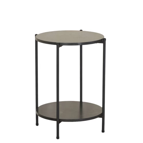 Βοηθητικό Τραπεζάκι ULVERTON Μαύρο Μάρμαρο Μοριοσανίδα/Μέταλλο 43.3x43.3x56.5cm