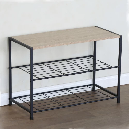 Παπουτσοθήκη JESMOND Δρυς/Μαύρο Μοριοσανίδα/Μέταλλο 63x30x43cm Παπουτσοθήκη JESMOND Δρυς/Μαύρο Μοριοσανίδα/Μέταλλο 63x30x43cm