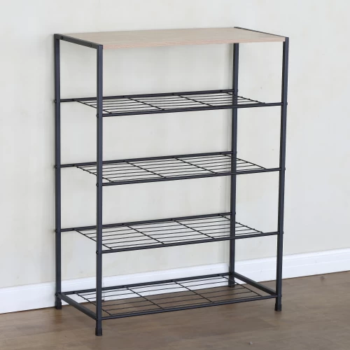 Παπουτσοθήκη KINGSWELL Δρυς/Μαύρο Μοριοσανίδα/Μέταλλο 63x30x83cm Παπουτσοθήκη KINGSWELL Δρυς/Μαύρο Μοριοσανίδα/Μέταλλο 63x30x83cm