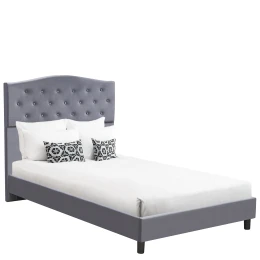 Κρεβάτι Ημίδιπλο JUNIPER Γκρι Ύφασμα 209x132x125cm (Στρώμα 120x200cm)