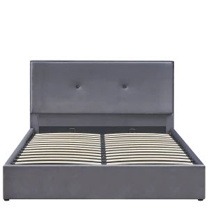 Κρεβάτι Υπέρδιπλο YUMA Γκρι Ύφασμα 214x1170x10cm (Στρώμα 160x200cm)