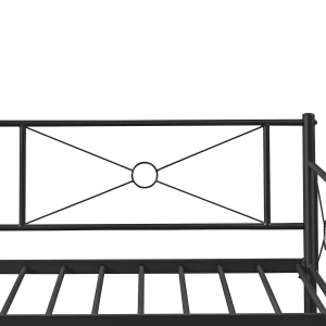 Καναπές Κρεβάτι CIMARRON Μαύρο Μέταλλο 197.5x96x75cm (Στρώμα 90x190cm)
