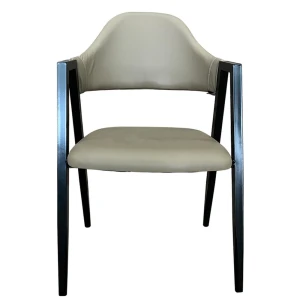 Καρέκλα Τραπεζαρίας SOLANA Cappuccino/Μαύρο PU/Μέταλλο 51x51x81cm