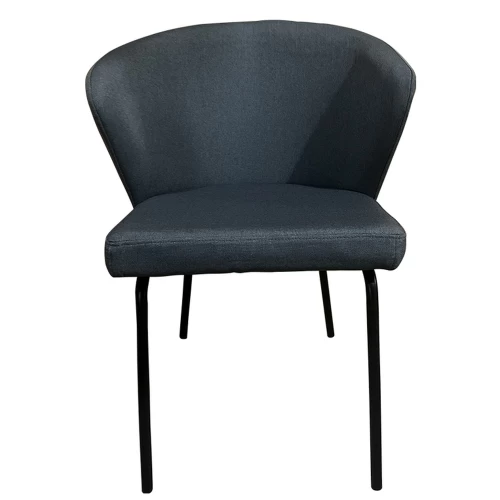 Καρέκλα Τραπεζαρίας JACARANDA Γκρι/Μαύρο Ύφασμα/Μέταλλο 56x56x76cm