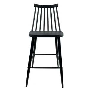 Σκαμπό Bar MARANTA Μαύρο PP/Μέταλλο 45x46x97cm