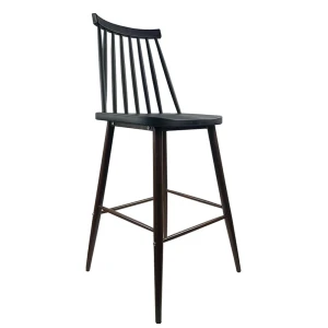 Σκαμπό Bar MARANTA Μαύρο/Καρυδί PP/Μέταλλο 45x46x97cm