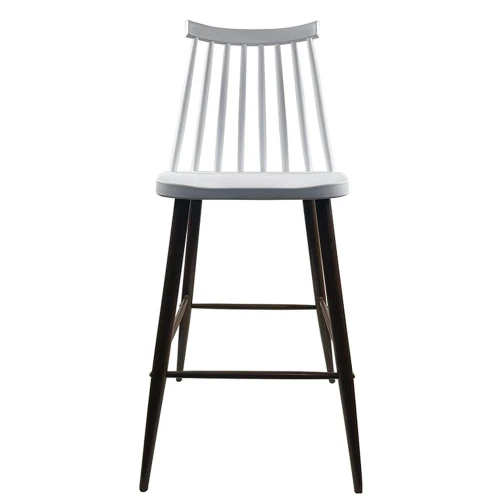 Σκαμπό Bar MARANTA Λευκό/Καρυδί PP/Μέταλλο 45x46x97cm