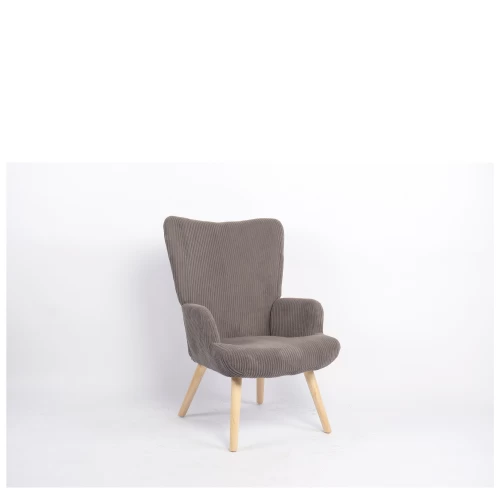 Πολυθρόνα LIRA Γκρι Ύφασμα Κοτλέ/Ξύλο 94.5x64x70.5cm