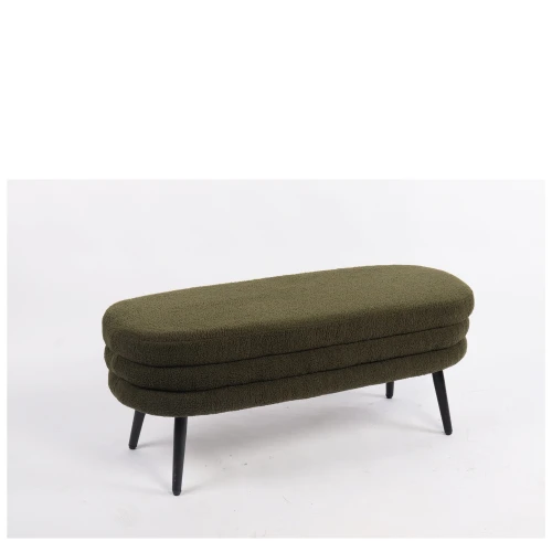 Παγκάκι Ottoman TONDO Πράσινο Ύφασμα Teddy/Μέταλλο 42x112x44cm