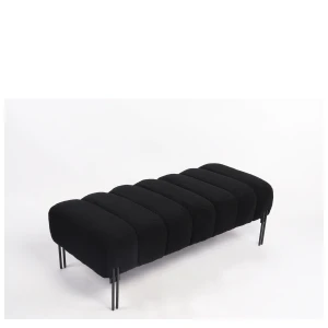 Παγκάκι Ottoman KUBO Μαύρο Ύφασμα Teddy/Μέταλλο 40x116.5x50cm