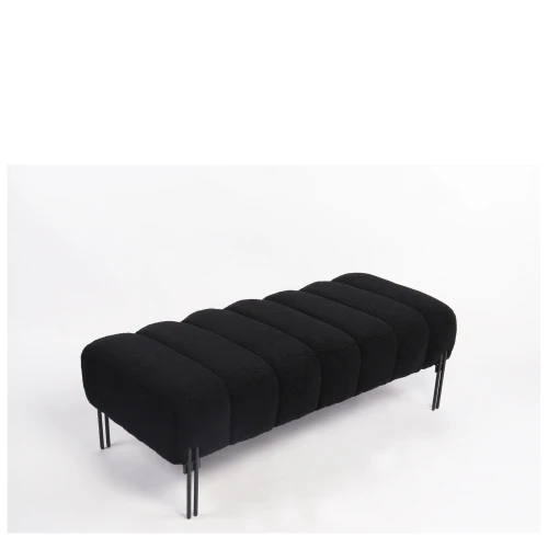 Παγκάκι Ottoman KUBO Μαύρο Ύφασμα Teddy/Μέταλλο 40x116.5x50cm