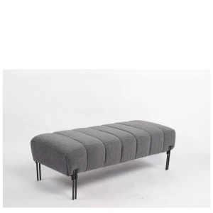 Παγκάκι Ottoman KUBO Γκρι Ύφασμα Teddy/Μέταλλο 40x116.5x50cm
