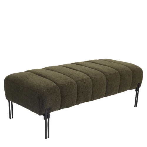 Παγκάκι Ottoman KUBO Πράσινο Ύφασμα Teddy/Μέταλλο 40x116.5x50cm