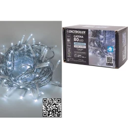 80 LED Κεριά Εσωτ. &amp; Εξωτ. Χώρου Με 8 Προγράμματα Και Χρονοδιακόπτη Ψυχρό Λευκό Φως Διάφανο Καλώδιο Μη Επεκτεινόμενο Μπα